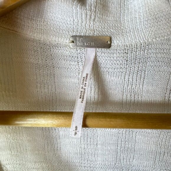 Free People Beach Ivory Textured Gauze Long Sleeve Button Up Shirt Size S - Picture 4 of 14